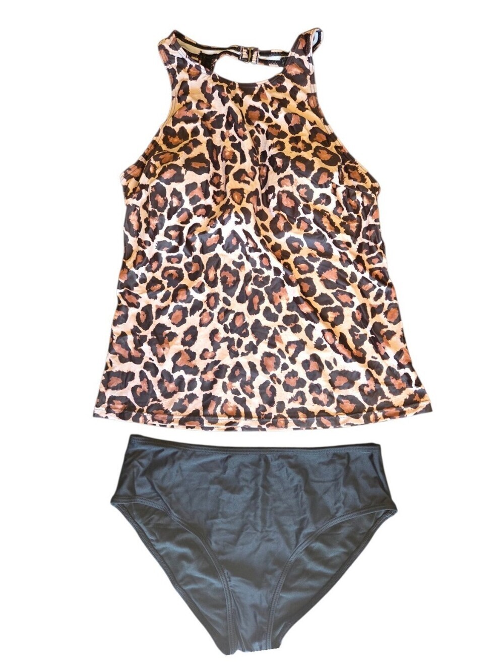 NWT Leopard Print Tankini Set Size Large